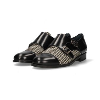 Copete de duas fivelas antik preto-pata de galo preto