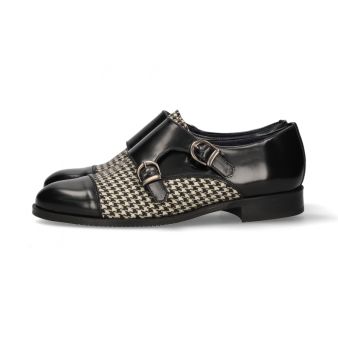 Copete de duas fivelas antik preto-pata de galo preto