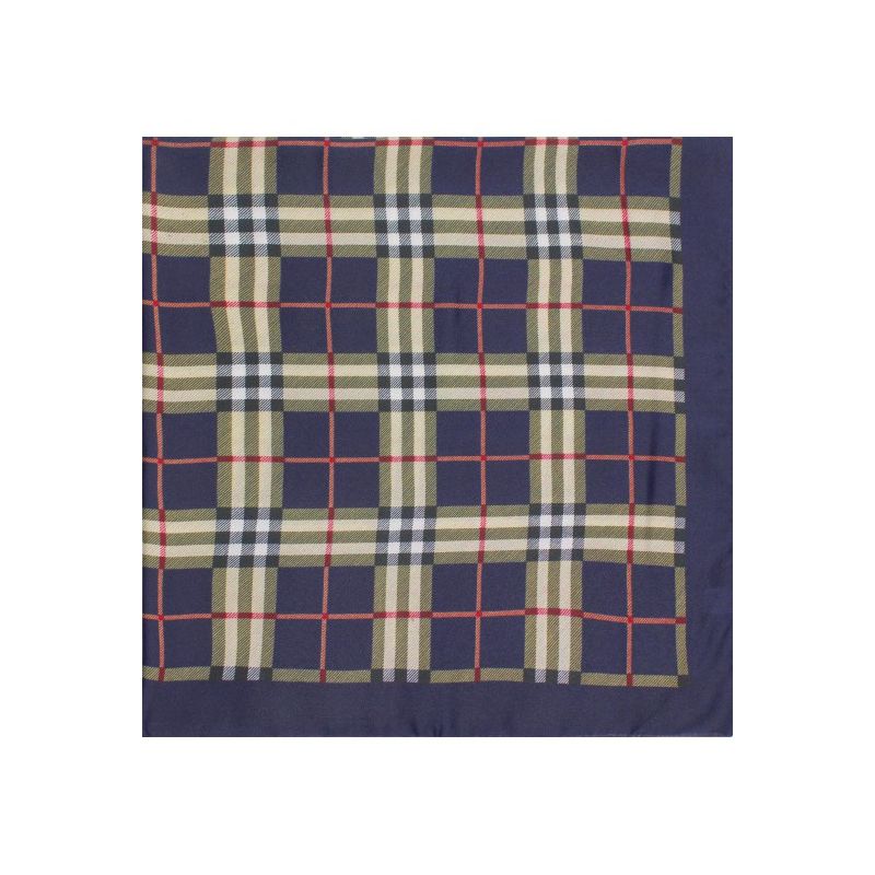 Foulard à double carreaux bleu