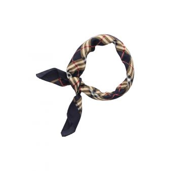 Foulard à double carreaux bleu