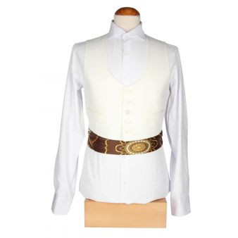 Jaqueta e colete branco sujo