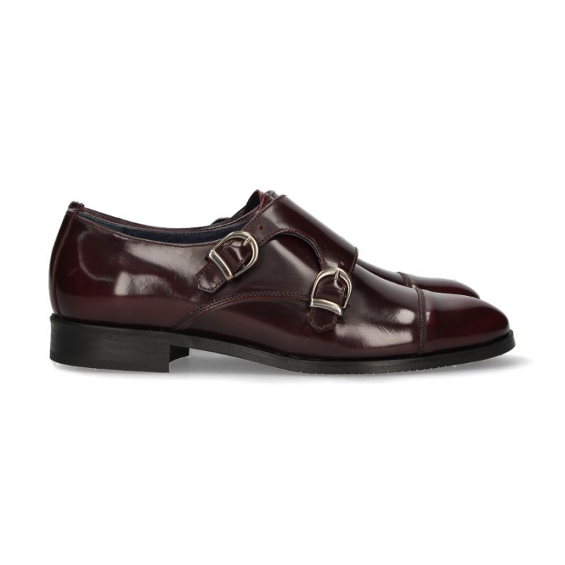Mocassin double boucle antik bordeaux
