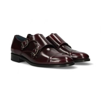 Mocassin double boucle antik bordeaux