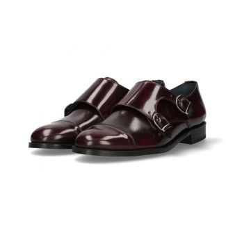 Mocassin double boucle antik bordeaux
