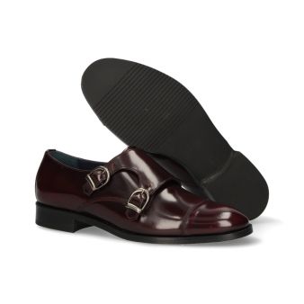 Mocassin double boucle antik bordeaux
