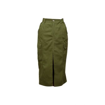 Jupe midi en jean couleur kaki
