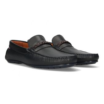 Mocassin avec antifaz et ornement tressé bleu