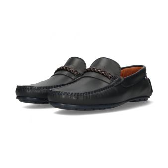 Mocassin avec antifaz et ornement tressé bleu