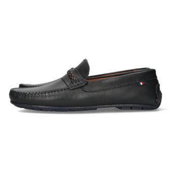 Mocassin avec antifaz et ornement tressé bleu