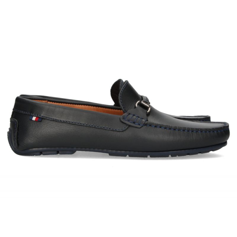 Mocassin avec ornement filet marine