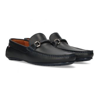 Mocassin avec ornement filet marine