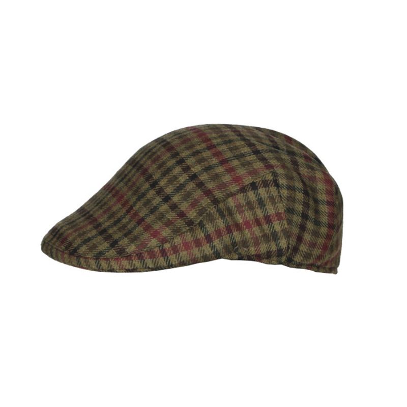 Gorro de pesca com quadros verdes