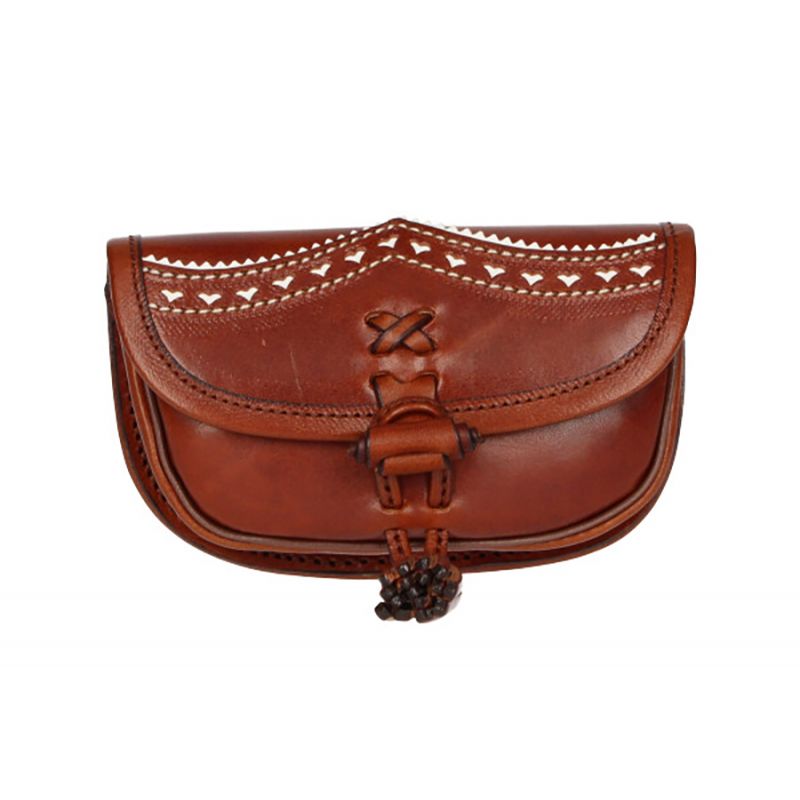Girl's pilgrimage pouch with beige thread with crystal bead Valverde del Camino