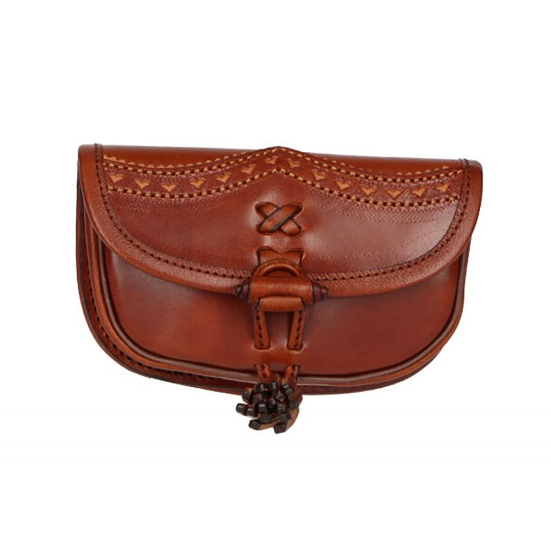 Girl's pilgrimage pouch with beige thread with crystal bead Valverde del camino