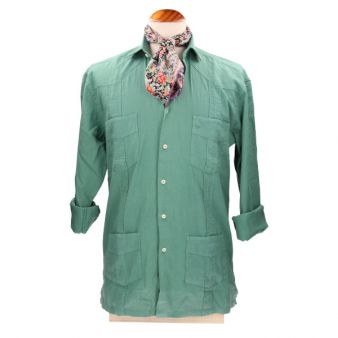 Camisa Cubana lino verde
