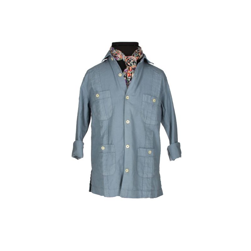 Camisa Cubana infantil azul-índigo