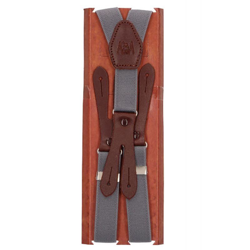 Plain grey elastic braces, 20 mm