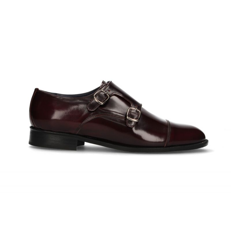 Chaussure double boucle bordeaux