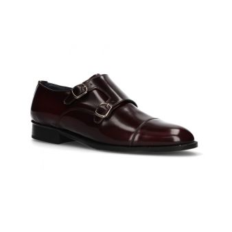 Chaussure double boucle bordeaux