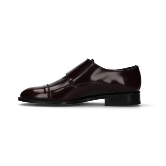 Chaussure double boucle bordeaux