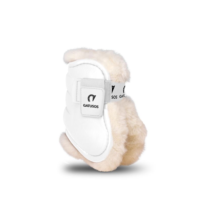 Protetor de boleto de luxo Gatusos com forro de pele em branco