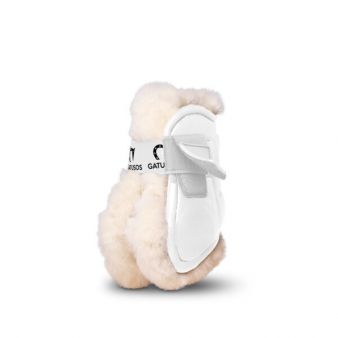 Protetor de boleto de luxo Gatusos com forro de pele em branco