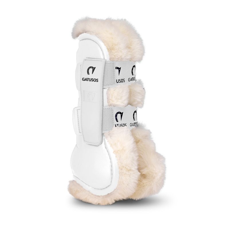 Protetor frontal de luxo Gatusos com forro de pele em branco