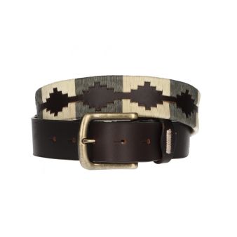 Ceinture brodée vert et beige