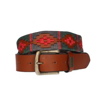 Ceinture brodée vert-gris