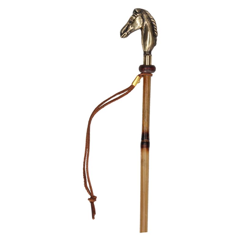 Cravache en bambou avec pommeau cheval