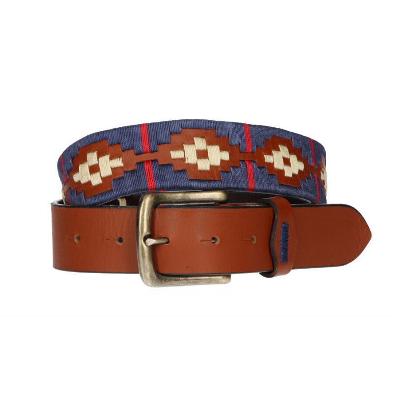 Ceinture brodée bleue