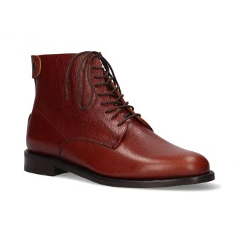Short boot with back zipper in brandy colour Valverde del Camino
