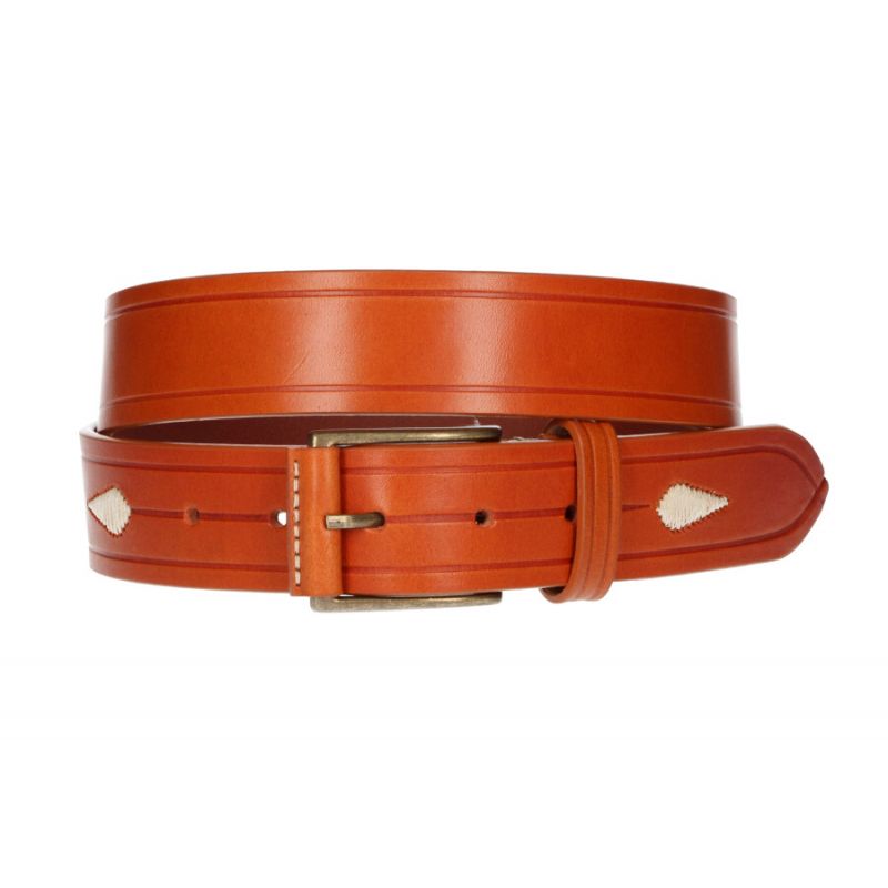 Ceinture en cuir vaquetilla avec motif ananas et rayures