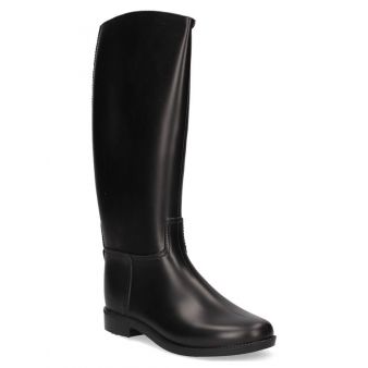 Bota hípica de borracha preta sem forro