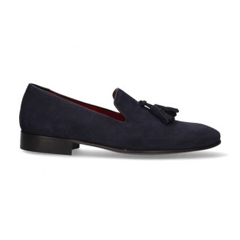Navy Suede Loafer with Tassels