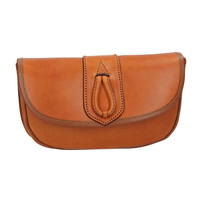 Lengthened bag made from natural cowhide with strap and crupper embellishment Valverde del Camino