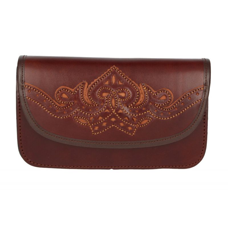 Bolso rociero cuero bordado amarillo Valverde del Camino