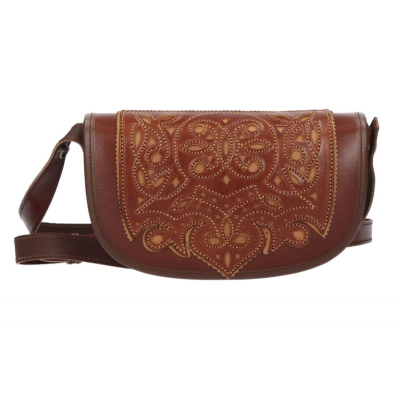 Bolso rociero fondo oscuro con correa Valverde del Camino