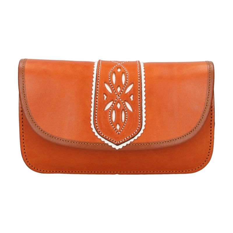 Natural coloured pilgrimage pouch with punched band Valverde del Camino