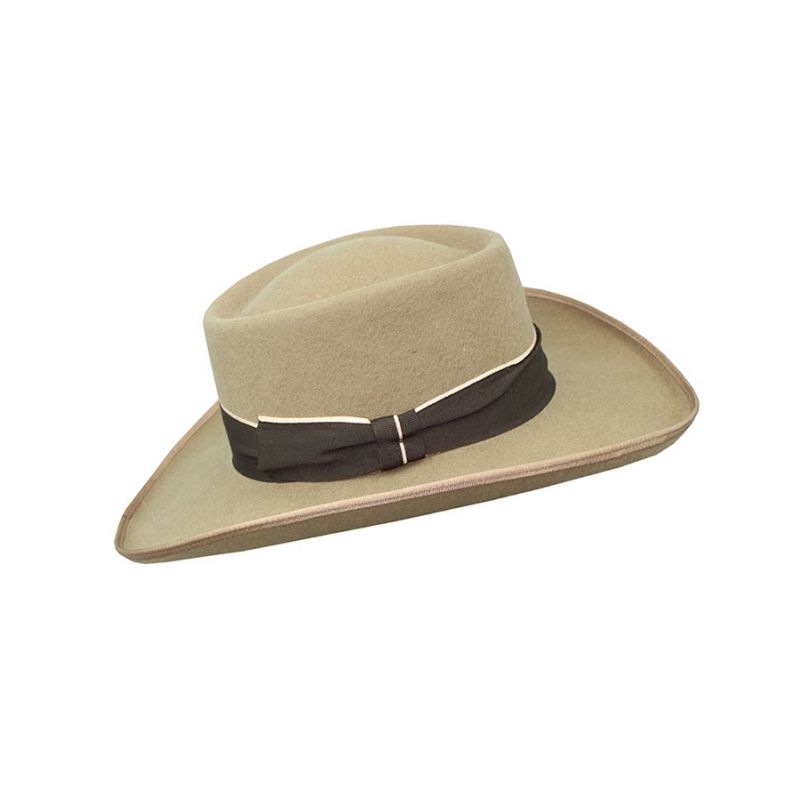Chapeau gambler en laine nutria