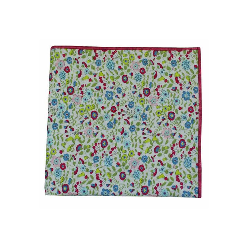 Fuchsia floral pocket handkerchief