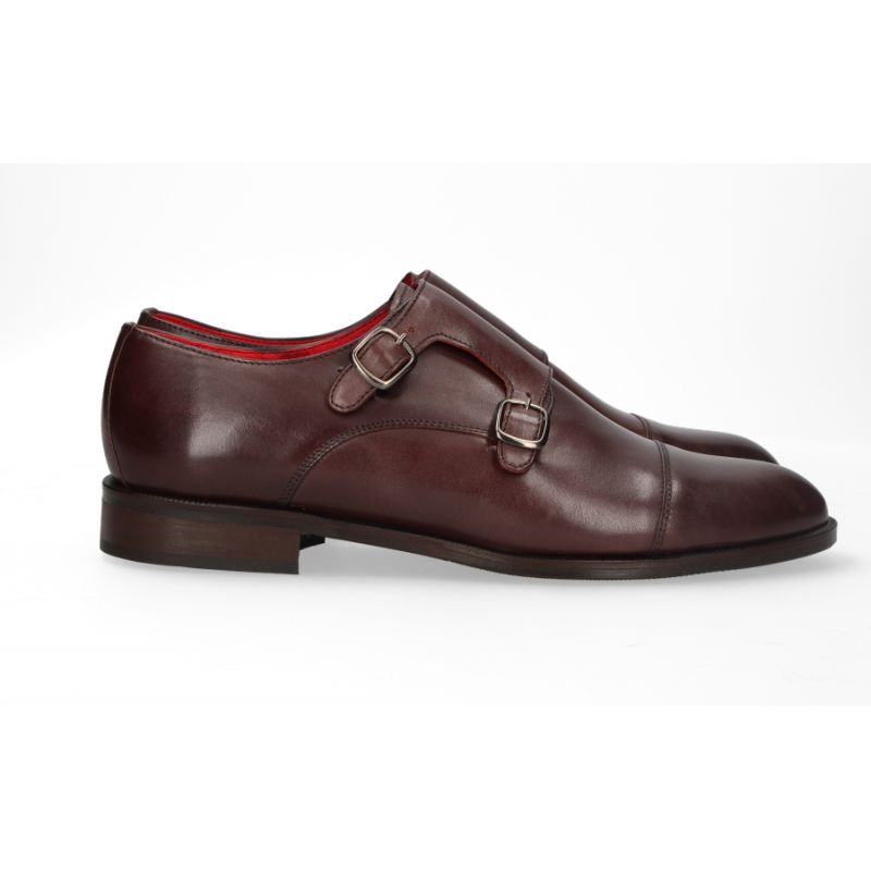 Chaussure double boucle marron