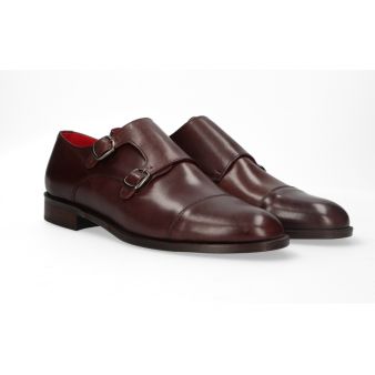 Chaussure double boucle marron