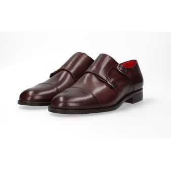 Chaussure double boucle marron