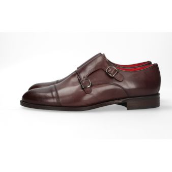 Chaussure double boucle marron