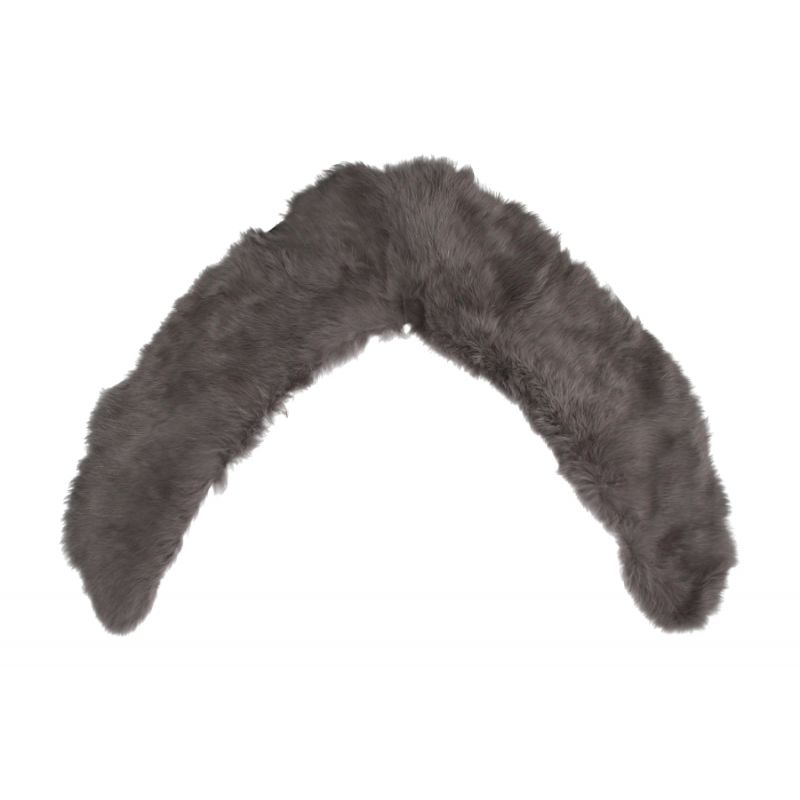 Grey color fur collar.