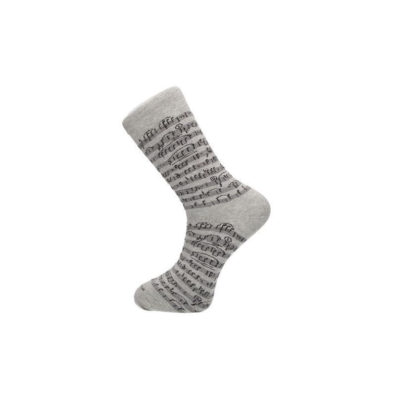 Chaussettes grises avec motifs de partitions