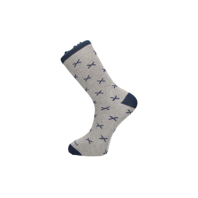 Chaussettes grises avec motifs de croix marines