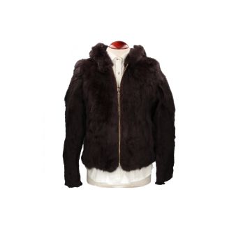 Blouson à capuche marron