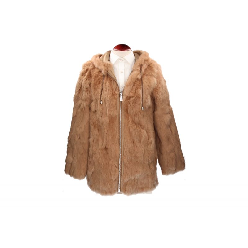 Manteau à capuche camel
